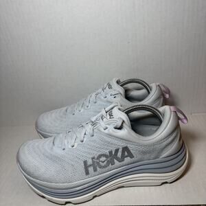 Hoka One One Women’s Gaviota 5 Light Gray Running Shoes Sz 9.5